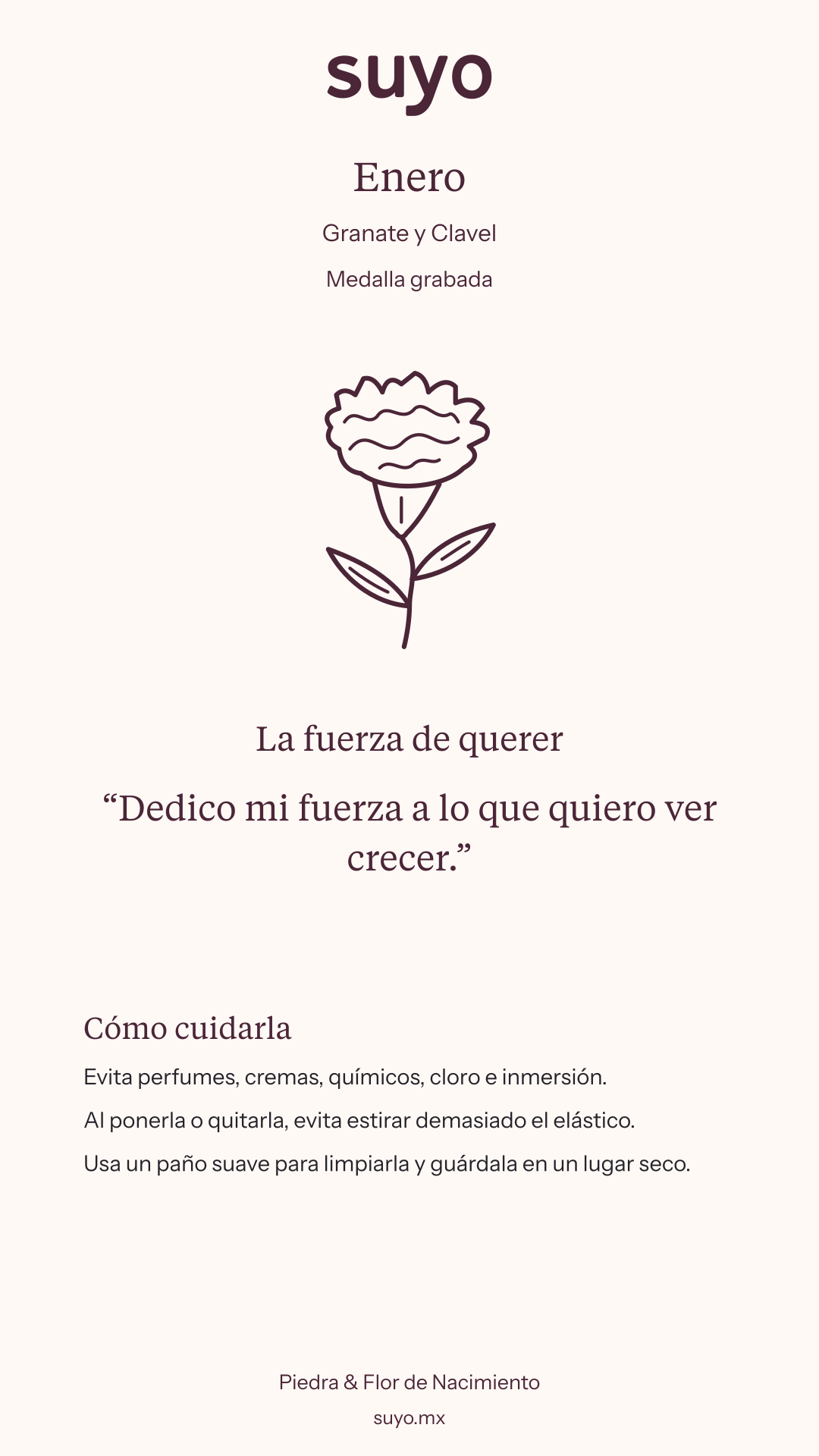 Ficha de Enero · Medalla grabada
