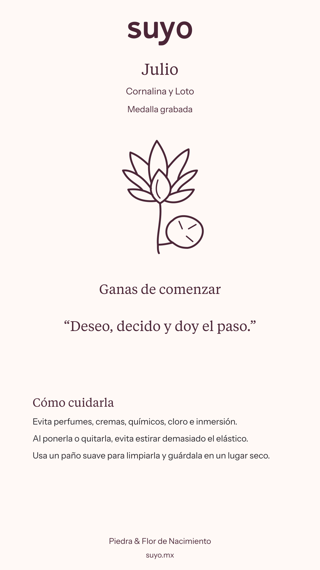 Ficha de Julio · Medalla grabada