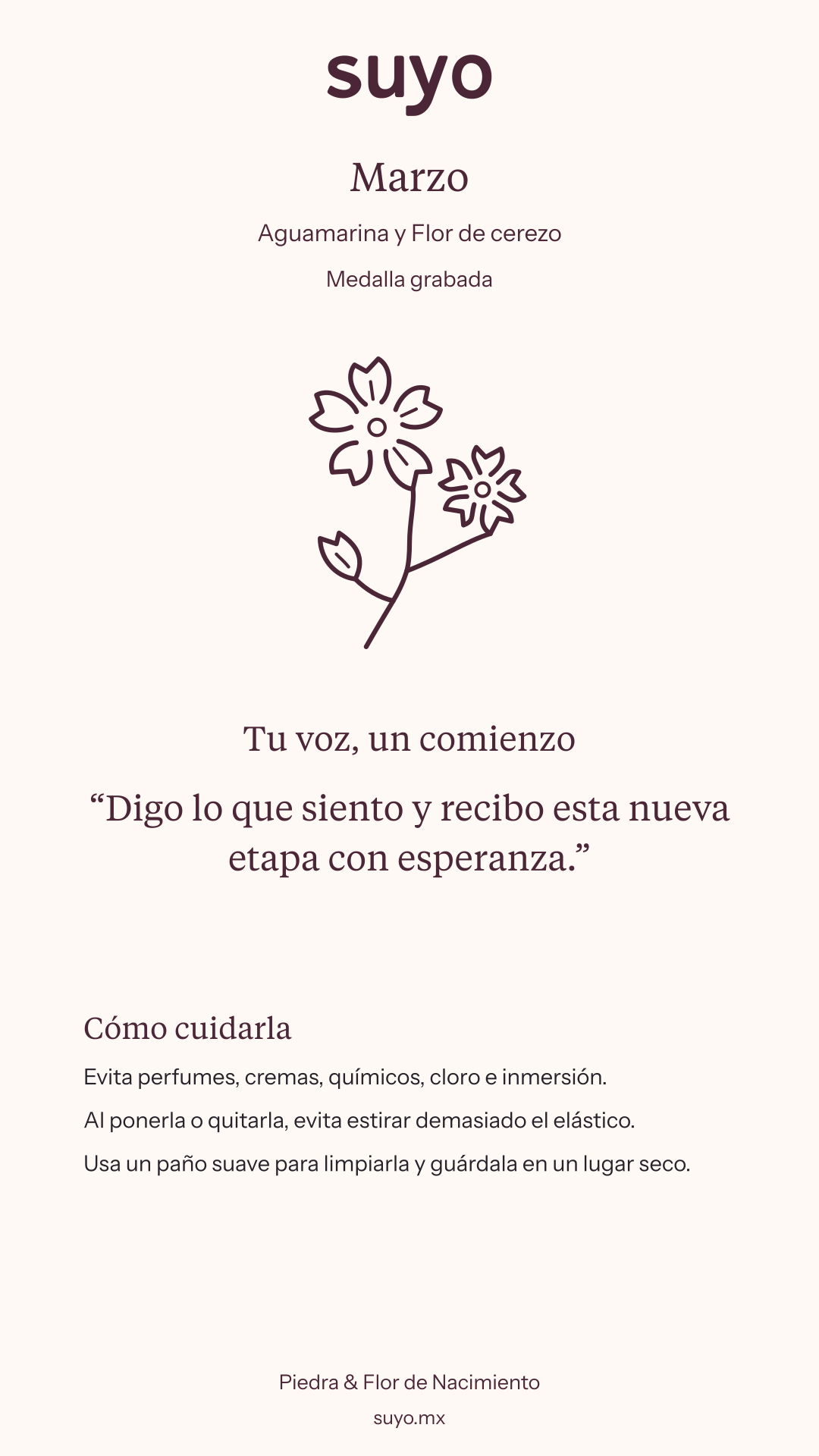 Ficha de Marzo · Medalla grabada